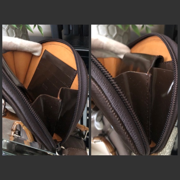 ✨Vintage Rare & Hard to Find GUCCI Bamboo Wallet On Chain Crossbody Mini Bag - Picture 12 of 16